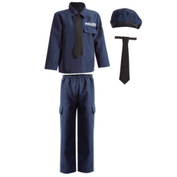 Fasching Kostüm Polizei Österreich 2-tlg. mit Krawatte und Mütze Polizist  140
