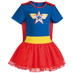 Fasching Kostüm Superheldin Wendy 1-tlg. Kleid mit...