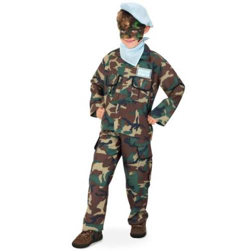 Fasching Kostüm Soldat Dschungelkämpfer 2-tlg. mit Mütze und Halstuch