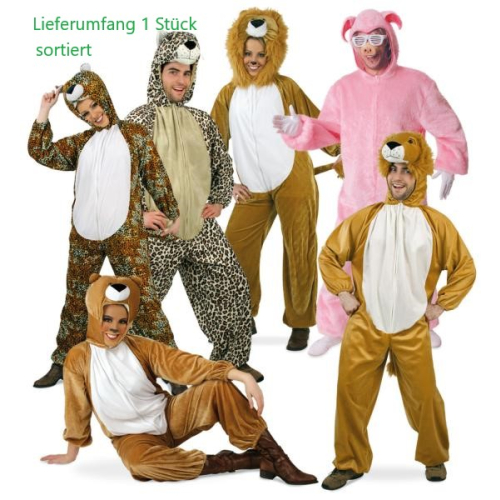 Fasching Kostüm Tiere Overall mit Kapuze 1-tlg. sortiert, 34,80 €