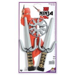 Fasching Kostüm Ninja Set 4-tlg. Messer und Wurfsterne