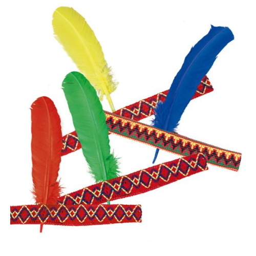 Fasching Kostüm Zubehör Stirnband Indianer 1-tlg sortierte Farben