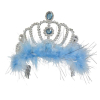 Fasching Kostüm Zubehör Diadem Eiskönigin mit blauen Federn