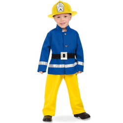 Fasching Kostüm Feuerwehrmann gelb blau Comicfigur...