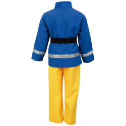 Fasching Kostüm Feuerwehrmann gelb blau Comicfigur 2-tlg. mit Gürtel 104