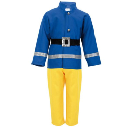 Fasching Kostüm Feuerwehrmann gelb blau Comicfigur 2-tlg. mit Gürtel 116