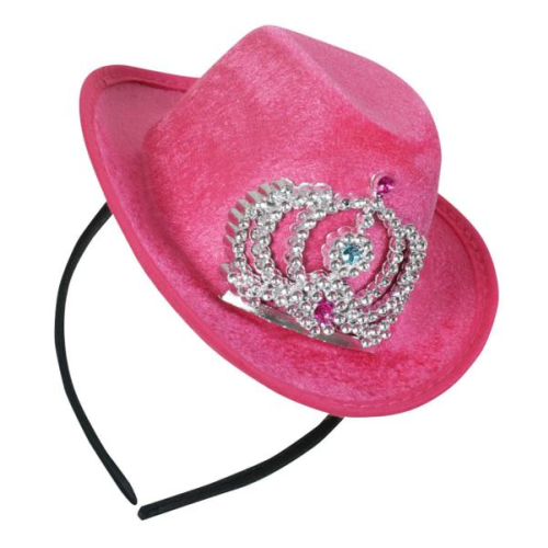 Fasching Kostüm Haarreif Cowboyhut pink klein Cowgirl