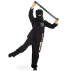 Fasching Kostüm Ninja 2-tlg. mit Gürtel + Haube