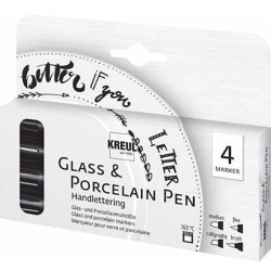 Glass & Porcelain Pen Handlettering 4er