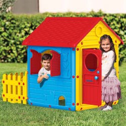 Spielhaus mit Zaun Kinderhaus