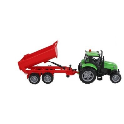 Traktor mit Anhänger + Licht & Sound 25 cm roter...