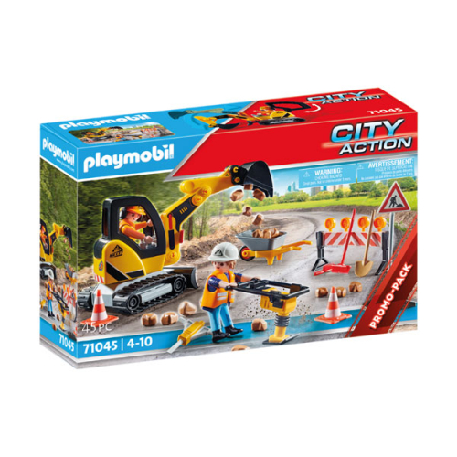 playmobil Straßenbau mt Bagger Bauarbeiter 71045