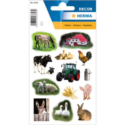 DECOR Sticker Bauernhoftiere 3 Bögen