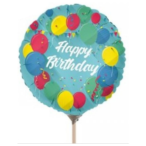 Mini-Folienballon Happy Birthday, luftbefüllt, 5 Designs - Luftballons