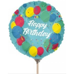 Mini-Folienballon Happy Birthday, luftbefüllt, 5...