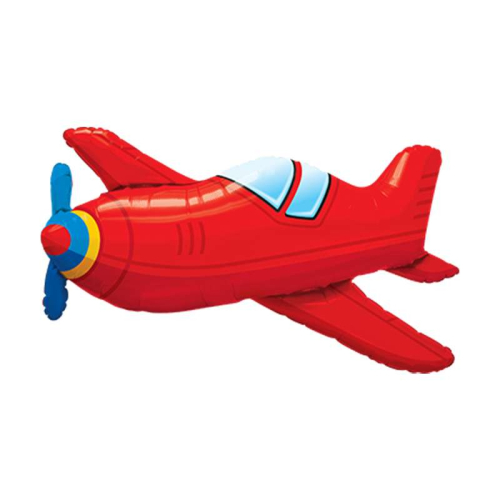 Folienballon Red Vintage Airplane Rotes Flugzeug 90 cm Q-Shape