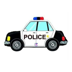 Folienballon Police Polizeiauto Polizei Auto 86 cm