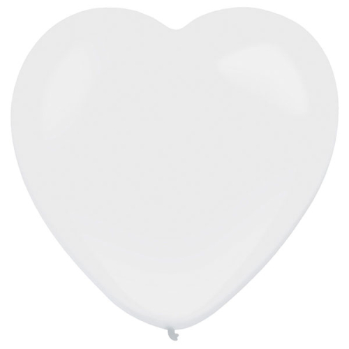 Luftballons Herz 30 cm weiß 50er-Pack