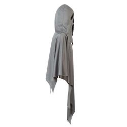 Halloween Kostüm Cape Ghost Geist mit Maske grau