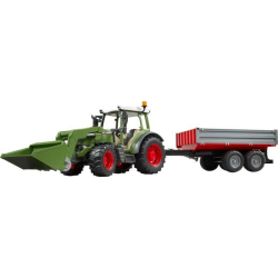 Bruder Traktor Fendt Vario 211 mit Frontlader und Bordwandanhänger 02182