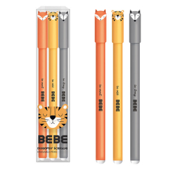 BEBE Radierbarere Stifte 0,5mm 3er-Set Boys Zootiere