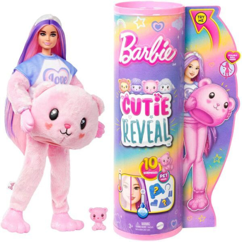 Mattel Barbie Cutie Cozy Cute Reveal Serie Puppe - Teddybär