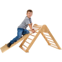SpielMaus Holz Kletterpyramide mit Leiter 90x70x60 cm