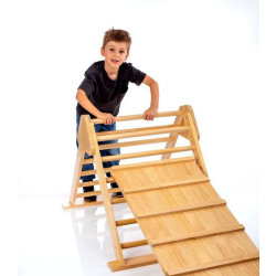 SpielMaus Holz Kletterpyramide mit Leiter 90x70x60 cm