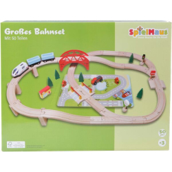 SpielMaus Holz Eisenbahn-Spielset 50-teilig