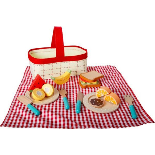 SpielMaus Kinderküche Küche Picknickset Picknick Korb 18 Teile