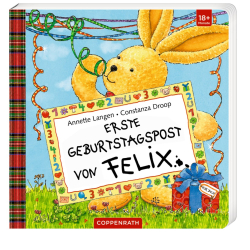 Pappbilderbuch Erste Geburtstagspost von Felix