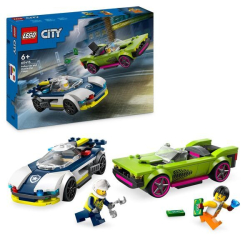 LEGO City Verfolgungsjagd mit Polizeiauto und Muscle Car...