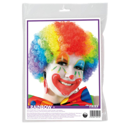 Fasching Perücke Locken Hair  Clown Rainbow bunt PB