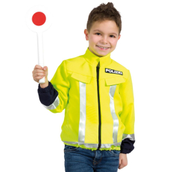 Fasching Kostüm Polizeijacke Neon Warnweste 116