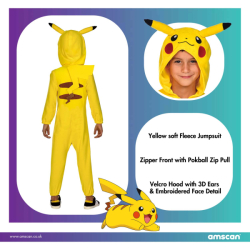 Fasching Amscan Kinderkostüm Pokemon Pikachu Anzug Jumpsuit