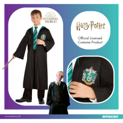 Fasching Amscan Kinderkostüm Harry Potter Hogwarts Schulrobe Slytherin