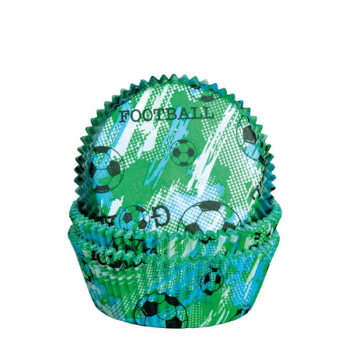 Backförmchen Muffinförmchen 50 x 25 mm 60er grün Fußball