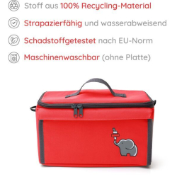 Fantifant Baustein-Tasche mit Bauplatte  rot / S