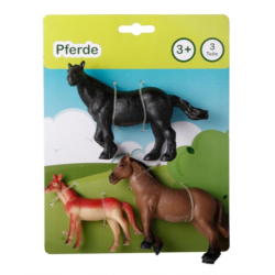 Toy Fun Tierfiguren Zubehörfiguren 3er-Set Pferde