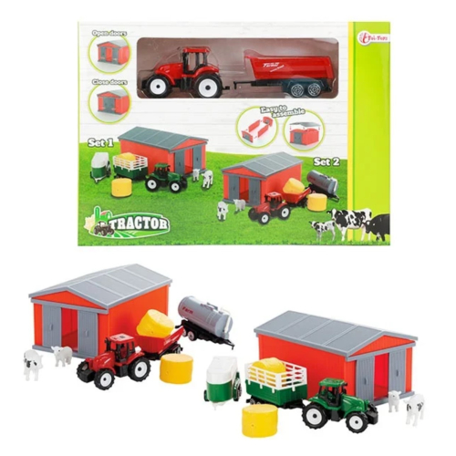 Toi-Toys TRACTOR Set Scheune & Traktor mit viel Zubehör