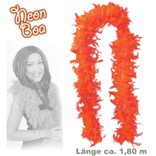 Fasching Federboa Boa neon orange ca. 1,80 m lang