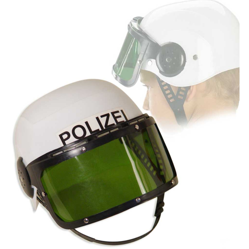 Fasching Polizei Helm Einsatzhelm mit bewegl. Visier