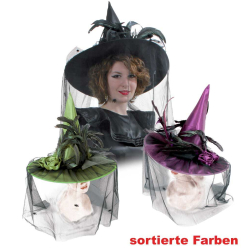 Fasching Luxus Hexenhut Hexen Hut Halloween sortierte Farben