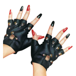 Fasching Punk Handschuhe schwarz