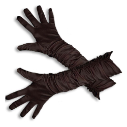 Fasching Damenhandschuhe schwarz lang