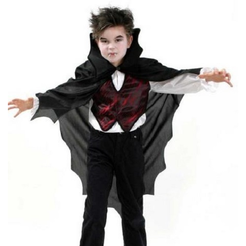 Fasching Halloween Kinderkostüm Dracula Oberteil mit Cape Gr. 128