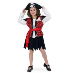 Fasching Karneval Piratin Kostüm Kleid mit...