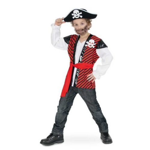 Fasching Karneval Piraten Kostüm Oberteil mit Gürtel Gr. 140