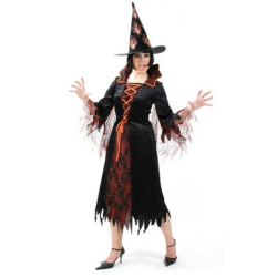 Fasching Halloween Kostüm Hexe Grusella Kleid Gr. 38