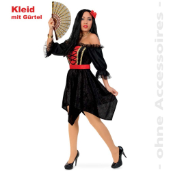 Fasching Megan Kleid Piratin Vamp Kostüm mit Gürtel Gr. 34